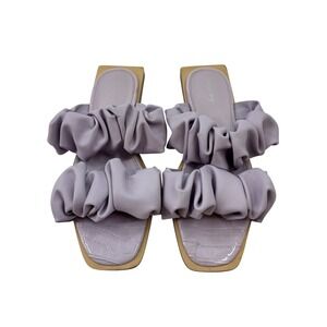 Circus by Sam Edelman Lilac Ruffle Square Toe Flat Slide Sandals Women's Size 7